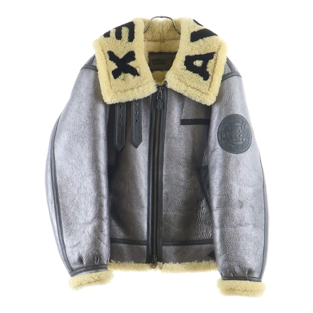 AVIREX(アヴィレックス) TYPE B-3 METAL HANGAR 2 6101058 メタル ハンガー スタイルムートンジャケット 裏地ボア レザージャケット シルバー