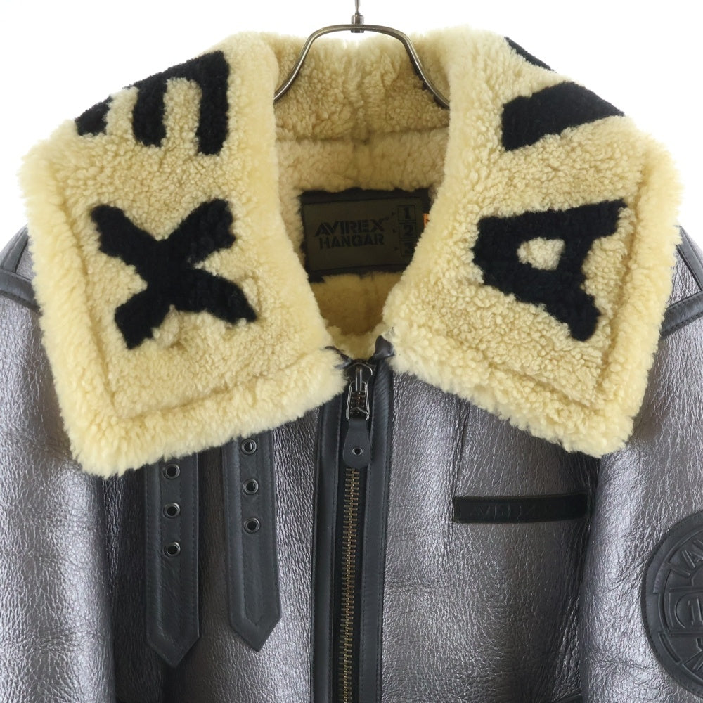 AVIREX(アヴィレックス) TYPE B-3 METAL HANGAR 2 6101058 メタル ハンガー スタイルムートンジャケット 裏地ボア レザージャケット シルバー