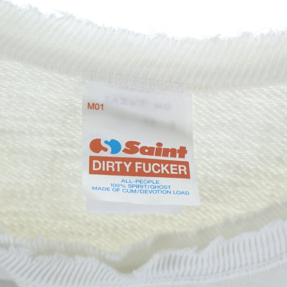 SAINT MICHAEL(セントマイケル) 25AW VAGUE ABUSE ヴィンテージ加工 クルーネックスウェットトレーナー グレー SM-HR1-0000-046