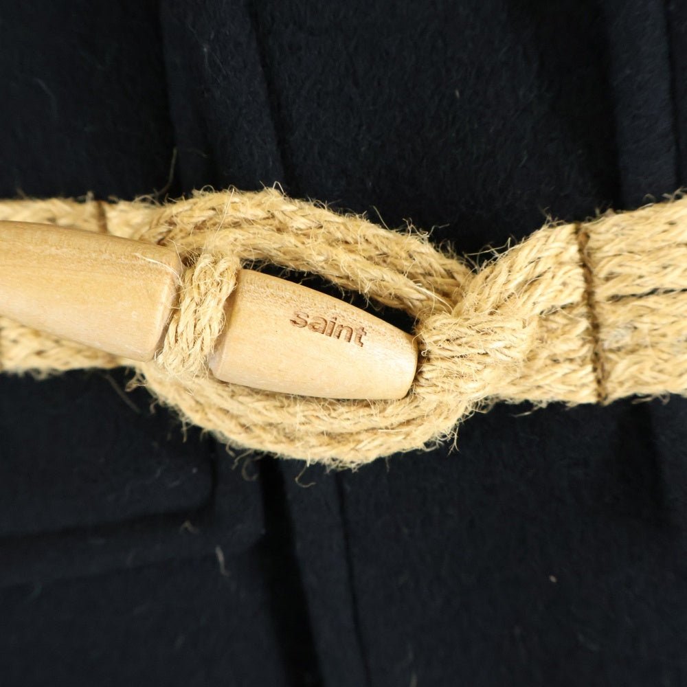 SAINT MICHAEL(セントマイケル) 25AW DUFFLE COAT HOODED ダッフルコート フーディ ブラック SM-HR1-0000-081
