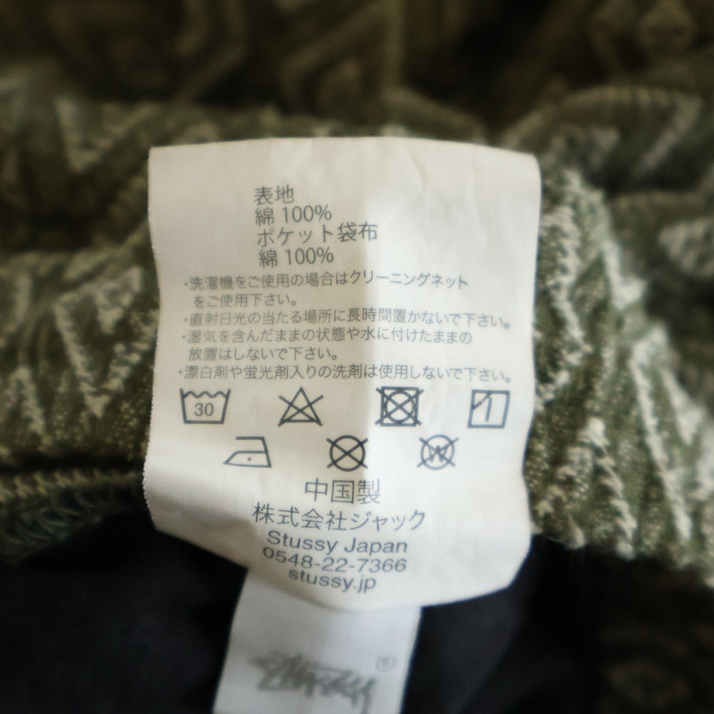 STUSSY(ステューシー) 20SS Bryan Diamond PANT ブライアン ダイアモンド ドローコード付きイージーパンツ オリーブ