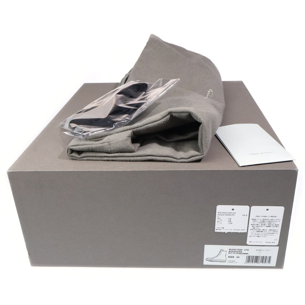 Rick Owens(リックオウエンス) SNEAKERS RU02C7890 LPO スニーカーズ レザー ハイカットスニーカー ブラック