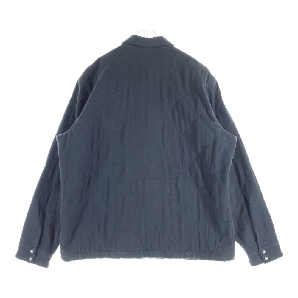 CHROME HEARTS(クロムハーツ) Y NOT Work Dog Cross Ball Button Quilting Shirt Jacket ワイノット ワークドッグ クロスボールボタン キルティング 中綿シャツジャケット ブラック