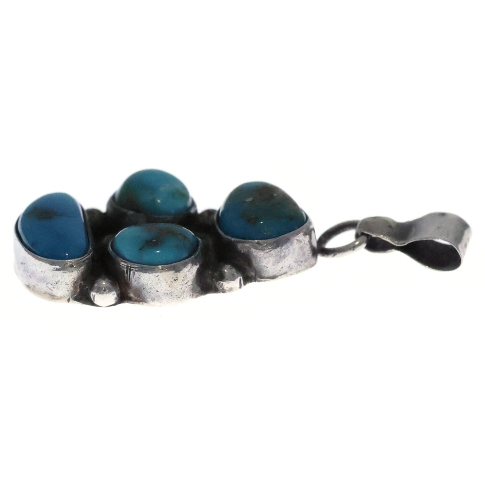 INDIAN JEWELRY(インディアンジュエリー) NAVAJO ナバホ族 B刻印 ターコイズ ネックレスペンダントトップ シルバー