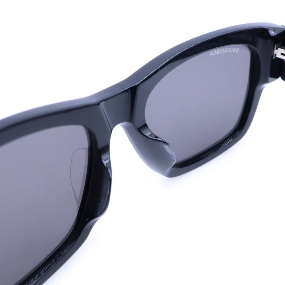 BALENCIAGA(バレンシアガ) テンプルロゴ アジアンフィット スクエアレンズ サングラス 眼鏡 アイウェア ブラック BB0262SA