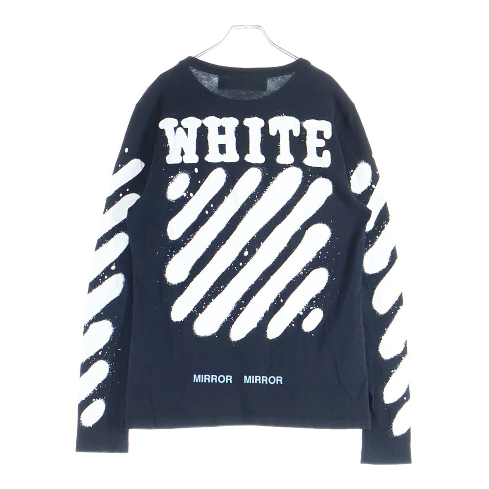 OFF-WHITE(オフホワイト) 17SS DIAG SPRAY L/S TEE ダイアゴナル スプレーロゴ ロングスリーブカットソー 長袖Tシャツ ブラック