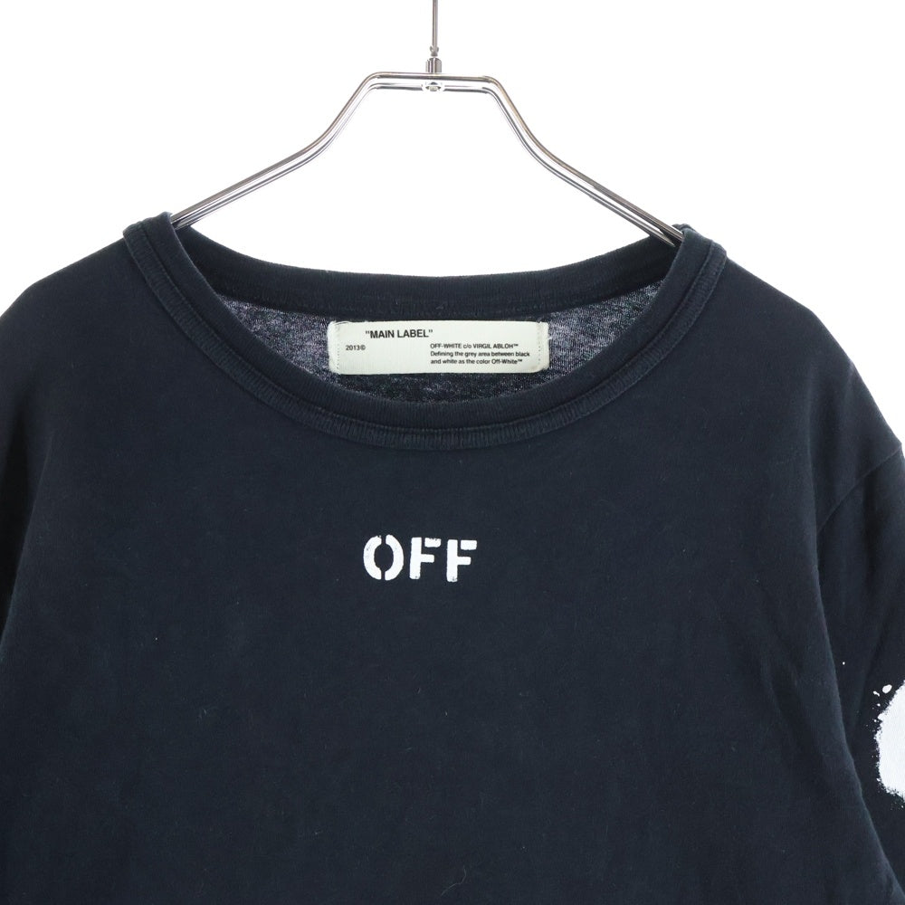 OFF-WHITE(オフホワイト) 17SS DIAG SPRAY L/S TEE ダイアゴナル スプレーロゴ ロングスリーブカットソー 長袖Tシャツ ブラック