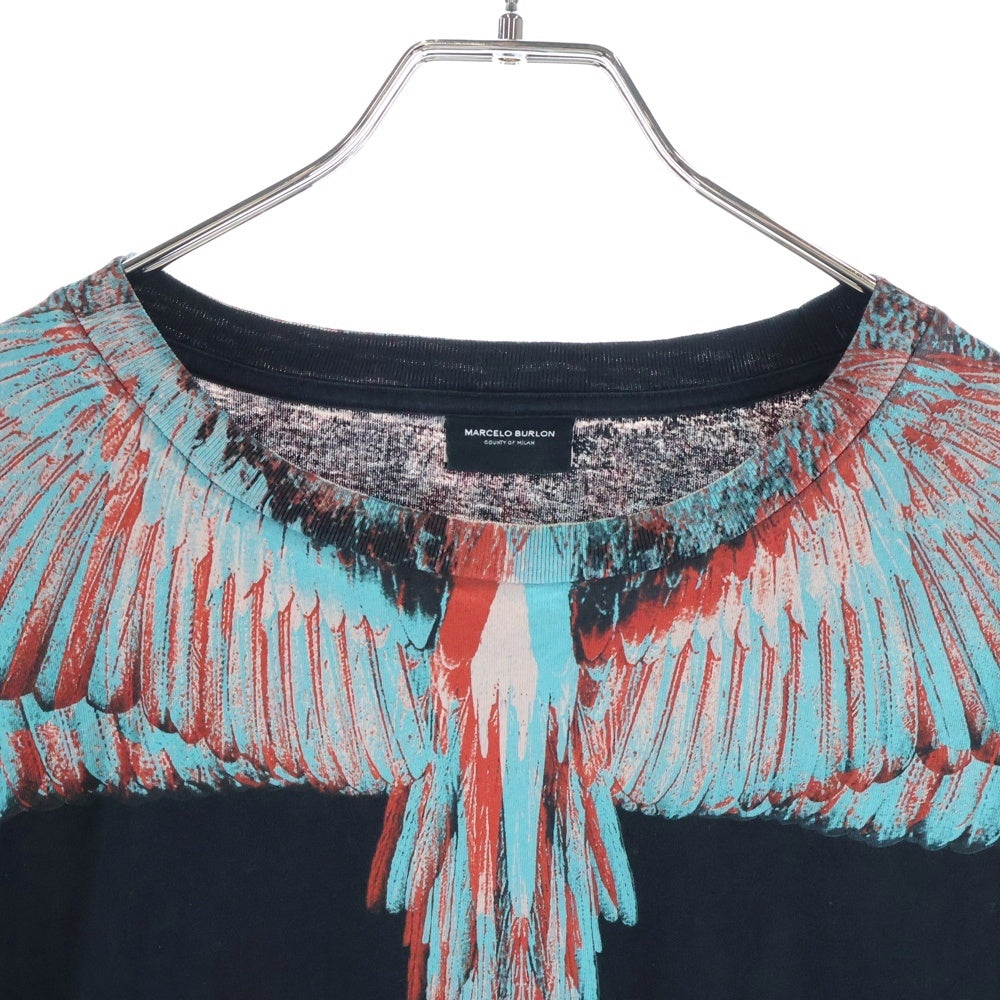 MARCELO BURLON(マルセロバーロン) Wing ネックウイング 半袖Tシャツ ブラック