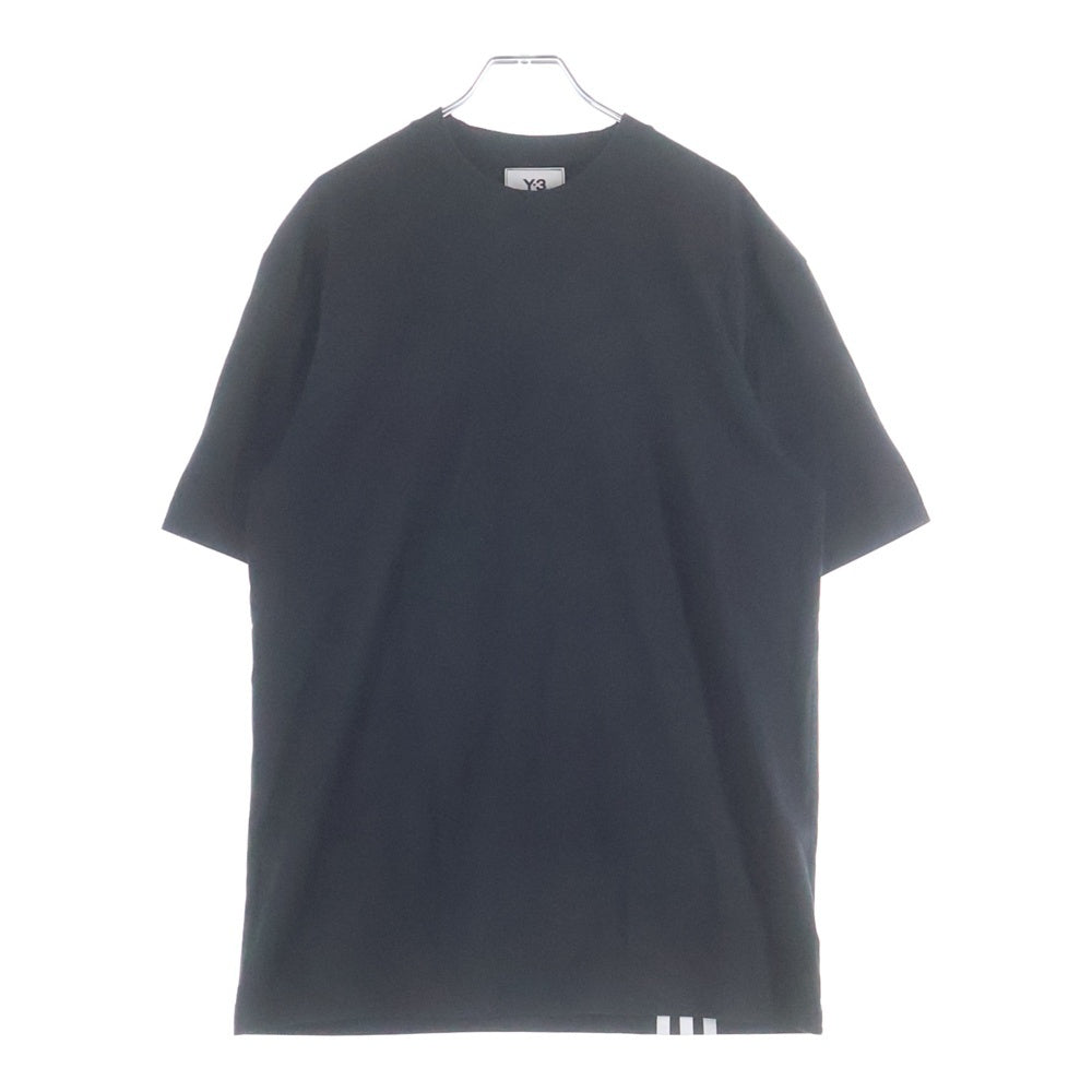Y-3(ワイスリー) M3 STP S/S Tee バック 3ストライプ ラバーロゴ クルーネック 半袖Tシャツ カットソー ブラック H16334