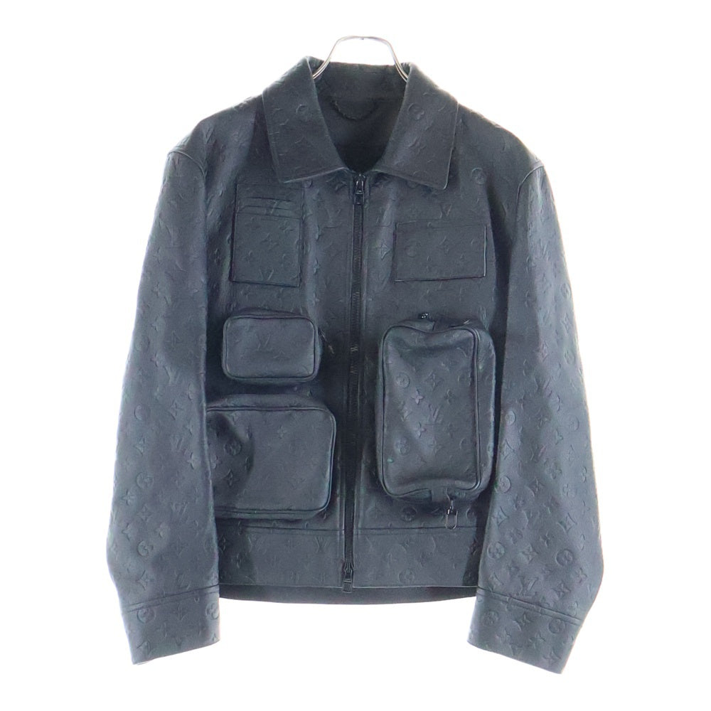 LOUIS VUITTON(ルイヴィトン) 23SS モノグラム エンボス ユーティリティ レザージャケット ブラック HIL46EQXS