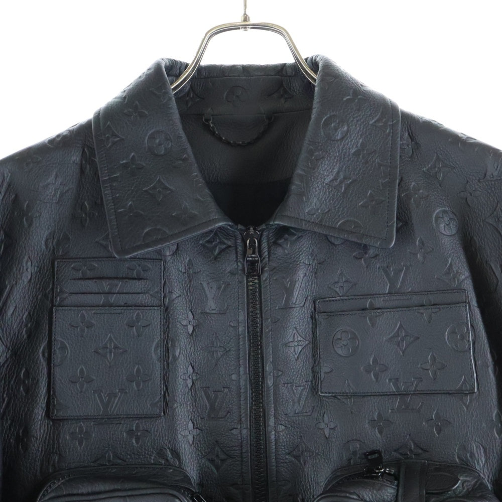 LOUIS VUITTON(ルイヴィトン) 23SS モノグラム エンボス ユーティリティ レザージャケット ブラック HIL46EQXS