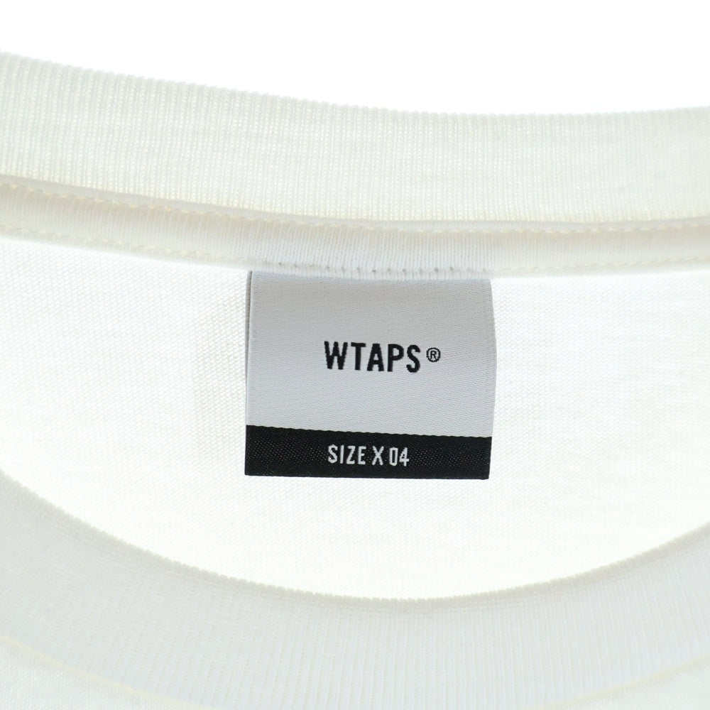 WTAPS(ダブルタップス) 25AW PROTECTED BY L/S COTTON TEE ロゴプリント クルーネック長袖Tシャツカットソー ホワイト 252ATDT-LTM02S