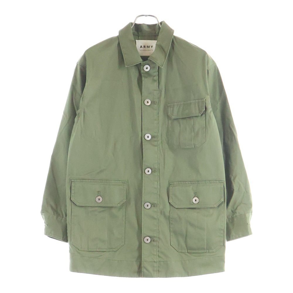 NO BRAND(ノーブランド) UPPER HIGHTS 【アッパーハイツ】 18SS ARMY Oversize Jacket 363A711 アーミー オーバーサイズカバーオール ミリタリージャケット カーキ レディース