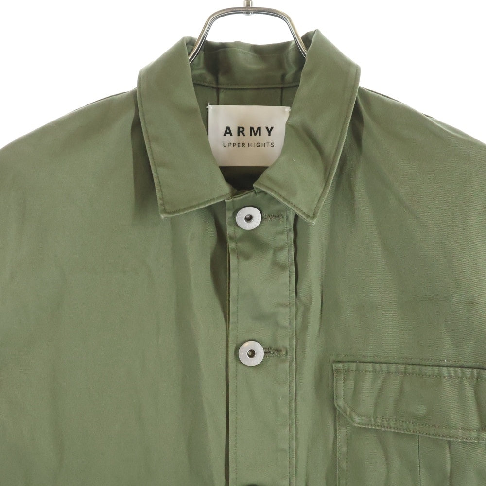 NO BRAND(ノーブランド) UPPER HIGHTS 【アッパーハイツ】 18SS ARMY Oversize Jacket 363A711 アーミー オーバーサイズカバーオール ミリタリージャケット カーキ レディース