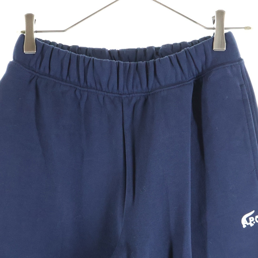 LACOSTE(ラコステ) ×A.P.C. XF9889 アーペーセー フロントワンポイントロゴ ドローコード付き スウェットパンツ ネイビー