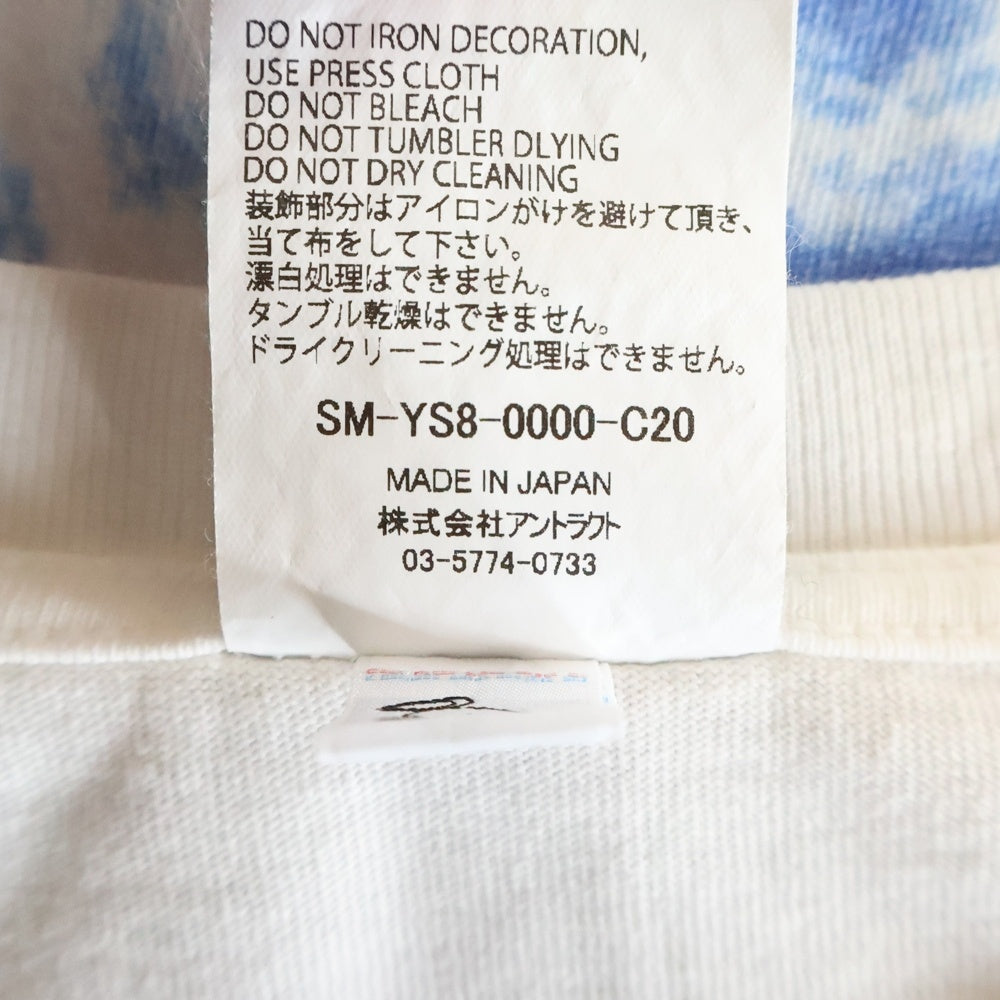 SAINT MICHAEL(セントマイケル) 24SS ×FREEDOMFD SS TEE SM-YS8-0000-C20 フリーダム フロントアニメプリント クルーネック半袖Tシャツカットソー ホワイト