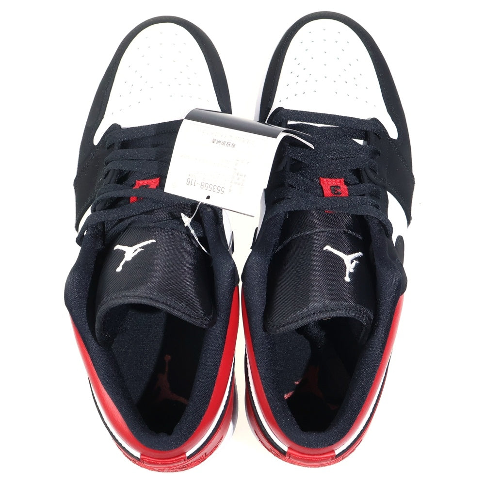 NIKE(ナイキ) Air Jordan 1 Low Black Toe 553558-116 エアジョーダン1 ブラックトゥ ローカットスニーカー レッド US9.5/27.5cm
