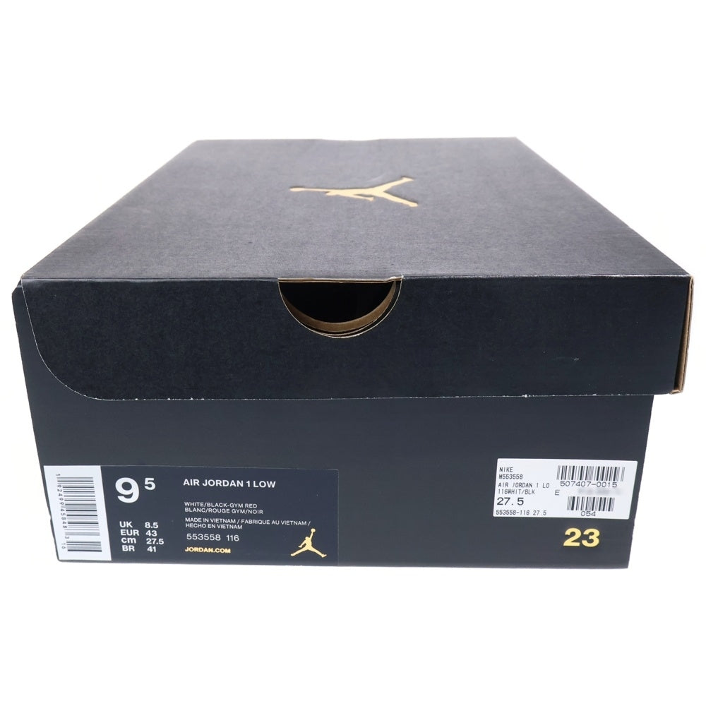 NIKE(ナイキ) Air Jordan 1 Low Black Toe 553558-116 エアジョーダン1 ブラックトゥ ローカットスニーカー レッド US9.5/27.5cm