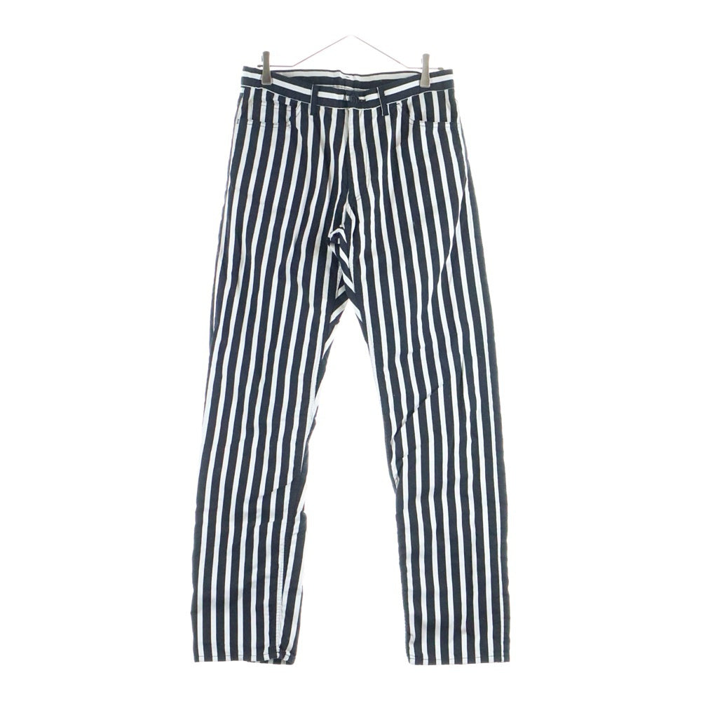 COMME des GARCONS HOMME PLUS(コムデギャルソンオムプリュス) クロップドストライプコットンパンツ ブラック/ホワイト PK-P068