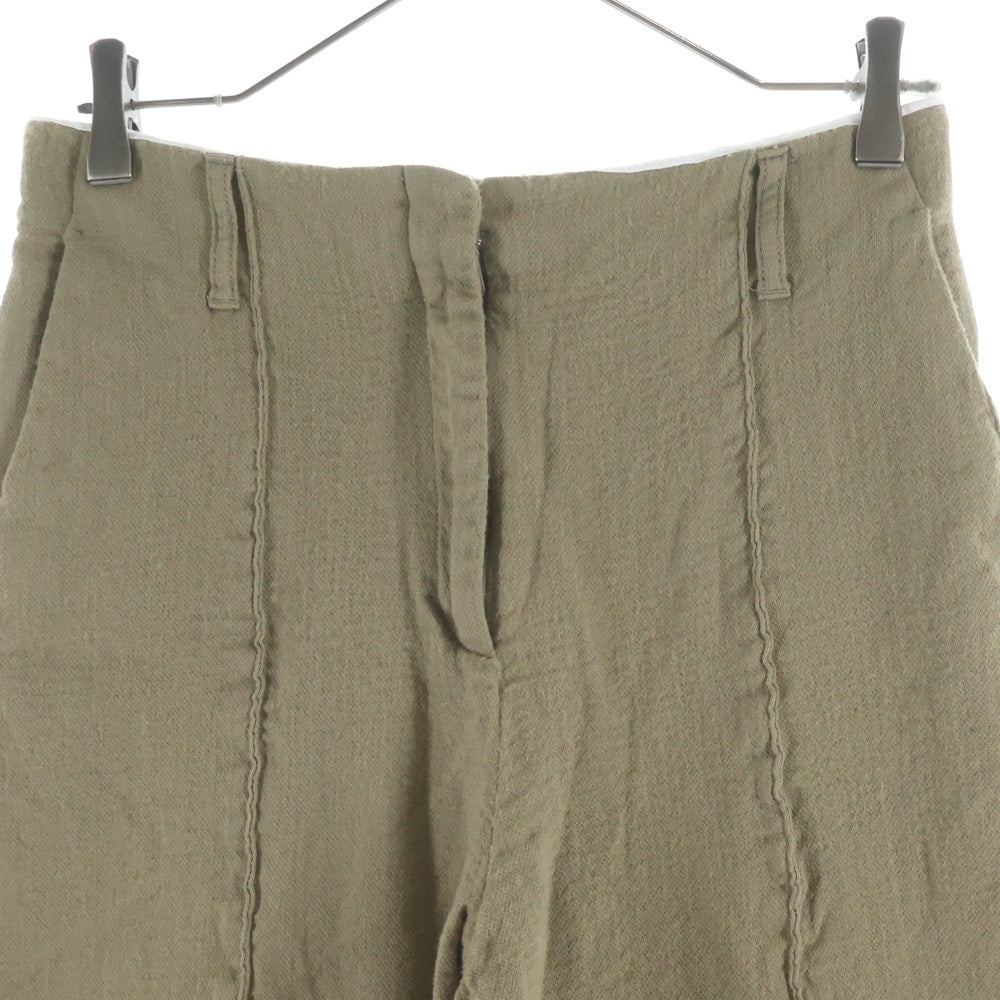 Acne Studios(アクネ ストゥディオズ) 24SS Wool Wide Pants FN-WN-TROU001201 ウールワイドパンツ スラックス カーキ レディース