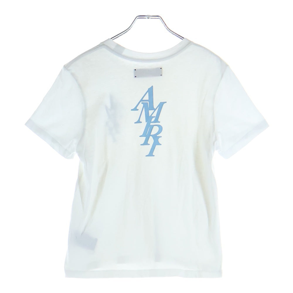 AMIRI(アミリ) 25SS 両面ロゴパッチ クルーネック半袖Tシャツカットソー ホワイト レディース