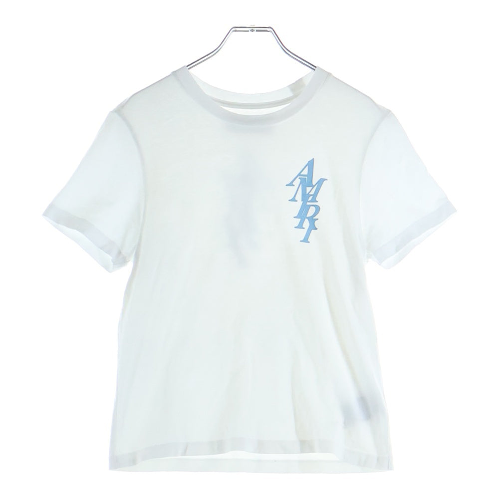 AMIRI(アミリ) 25SS 両面ロゴパッチ クルーネック半袖Tシャツカットソー ホワイト レディース