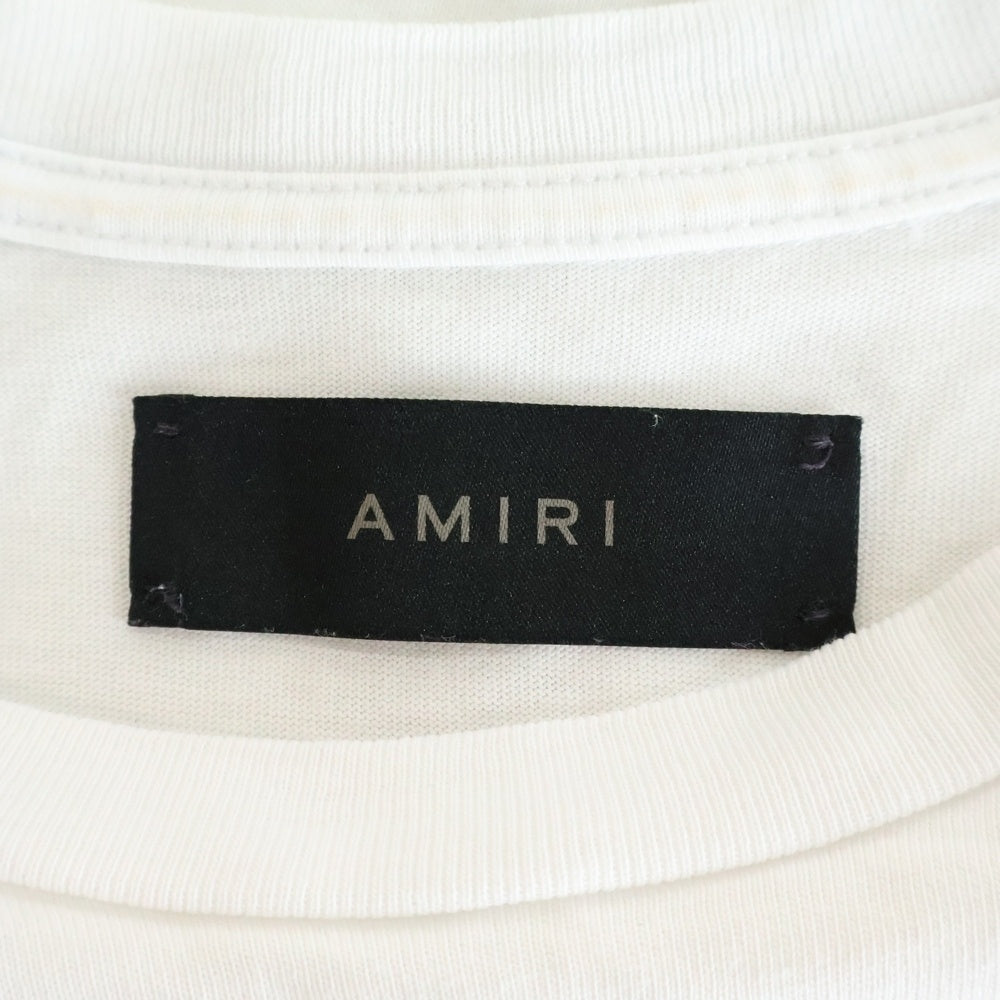 AMIRI(アミリ) 25SS 両面ロゴパッチ クルーネック半袖Tシャツカットソー ホワイト レディース