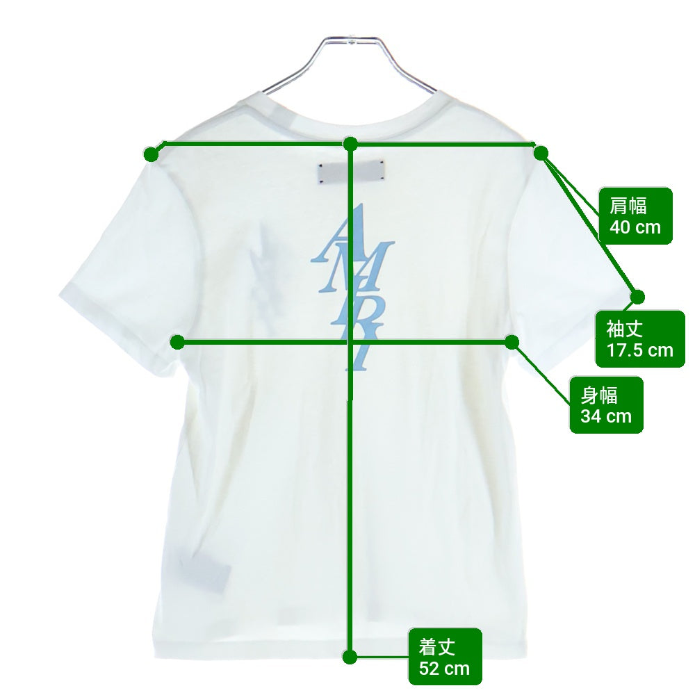 AMIRI(アミリ) 25SS 両面ロゴパッチ クルーネック半袖Tシャツカットソー ホワイト レディース