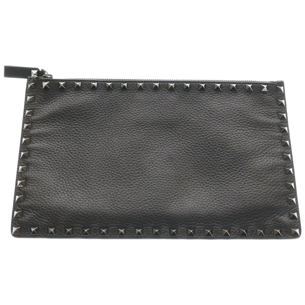 VALENTINO(ヴァレンティノ) ロックスタッズ レザークラッチバッグ ブラック TV-Q565VAP2