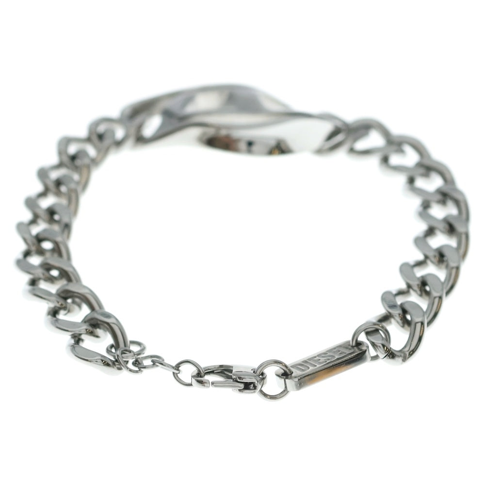 DIESEL(ディーゼル) Dロゴ ステンレスチェーンブレスレット シルバー DX1413