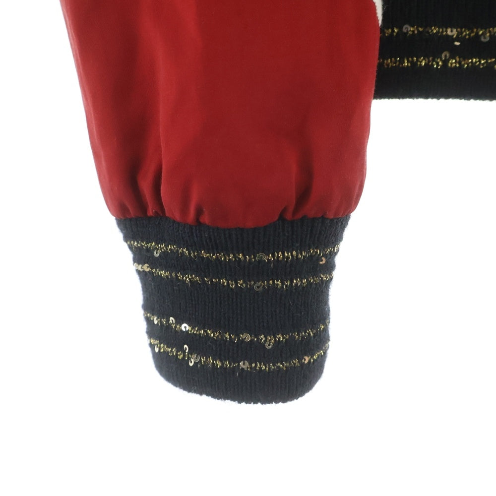 SAINT LAURENT PARIS(サンローランパリ) 20SS ビジューデザイン ナポレオン テディジャケット ブルゾン レッド 598813 Y287S
