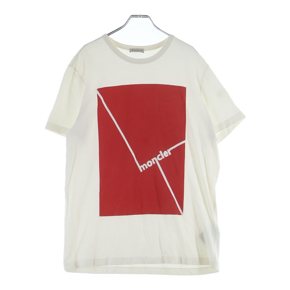 MONCLER(モンクレール) 20SS フロントプリント クルーネック半袖Tシャツカットソー ホワイト/レッド F10918C70510 8390T