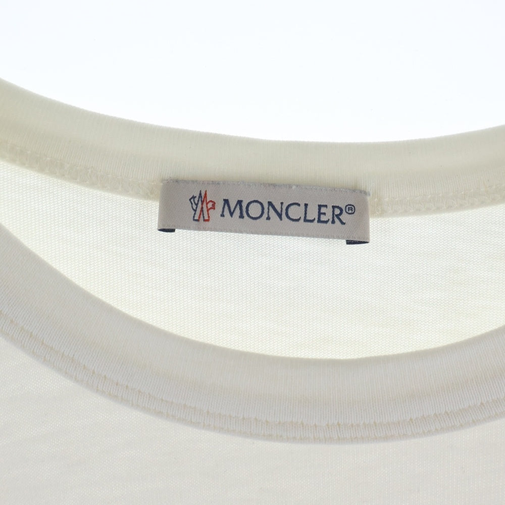 MONCLER(モンクレール) 20SS フロントプリント クルーネック半袖Tシャツカットソー ホワイト/レッド F10918C70510 8390T