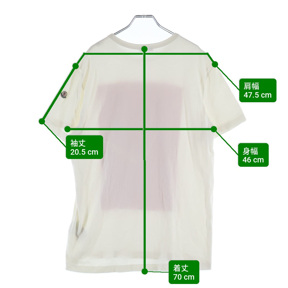 MONCLER(モンクレール) 20SS フロントプリント クルーネック半袖Tシャツカットソー ホワイト/レッド F10918C70510 8390T