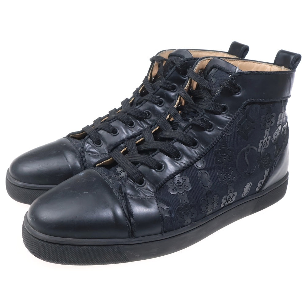 CHRISTIAN LOUBOUTIN(クリスチャンルブタン) 総柄 ラバーエンブレム ハイカットスニーカー ブラック