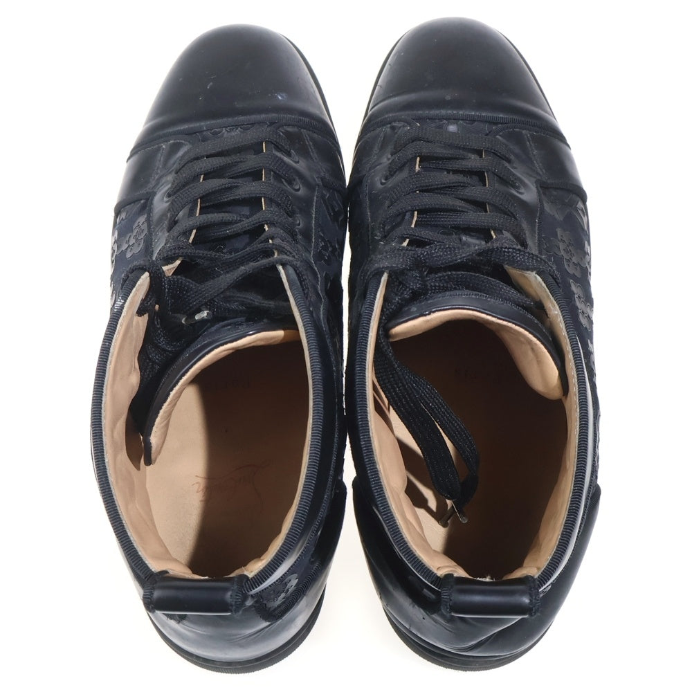 CHRISTIAN LOUBOUTIN(クリスチャンルブタン) 総柄 ラバーエンブレム ハイカットスニーカー ブラック