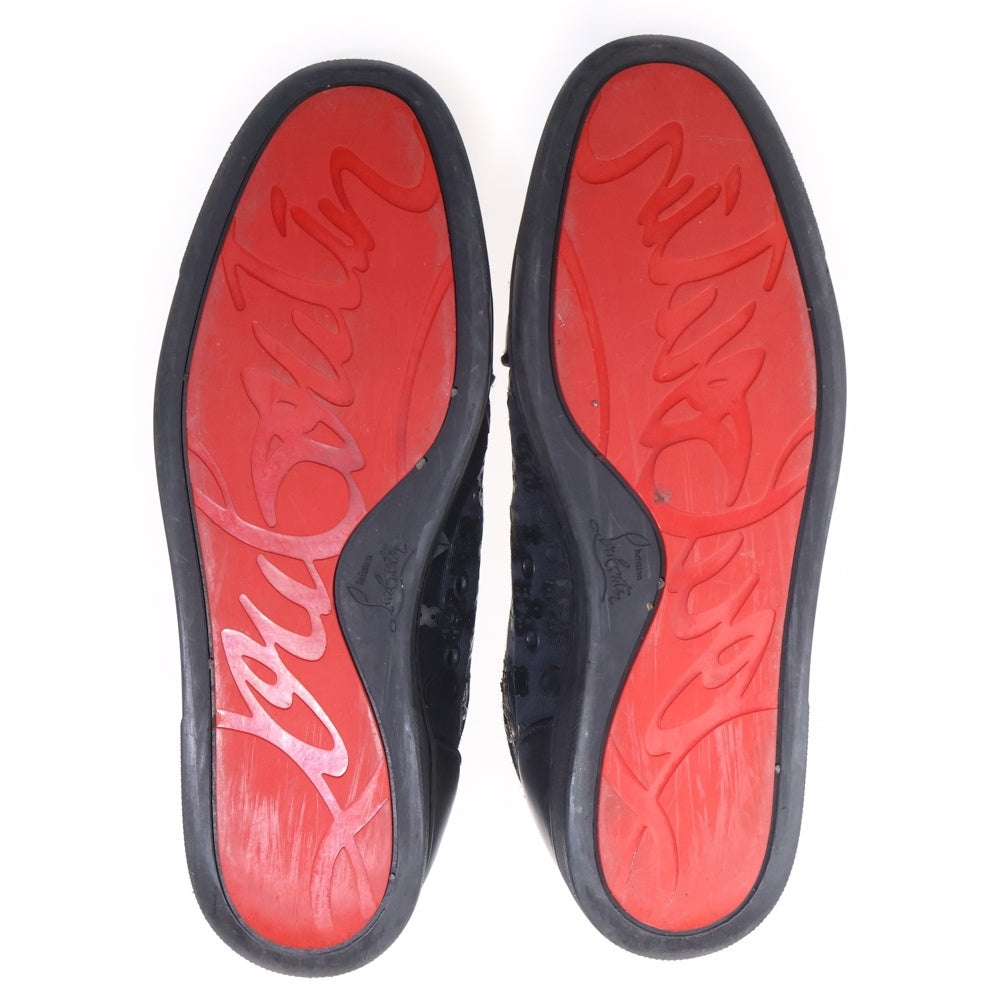 CHRISTIAN LOUBOUTIN(クリスチャンルブタン) 総柄 ラバーエンブレム ハイカットスニーカー ブラック