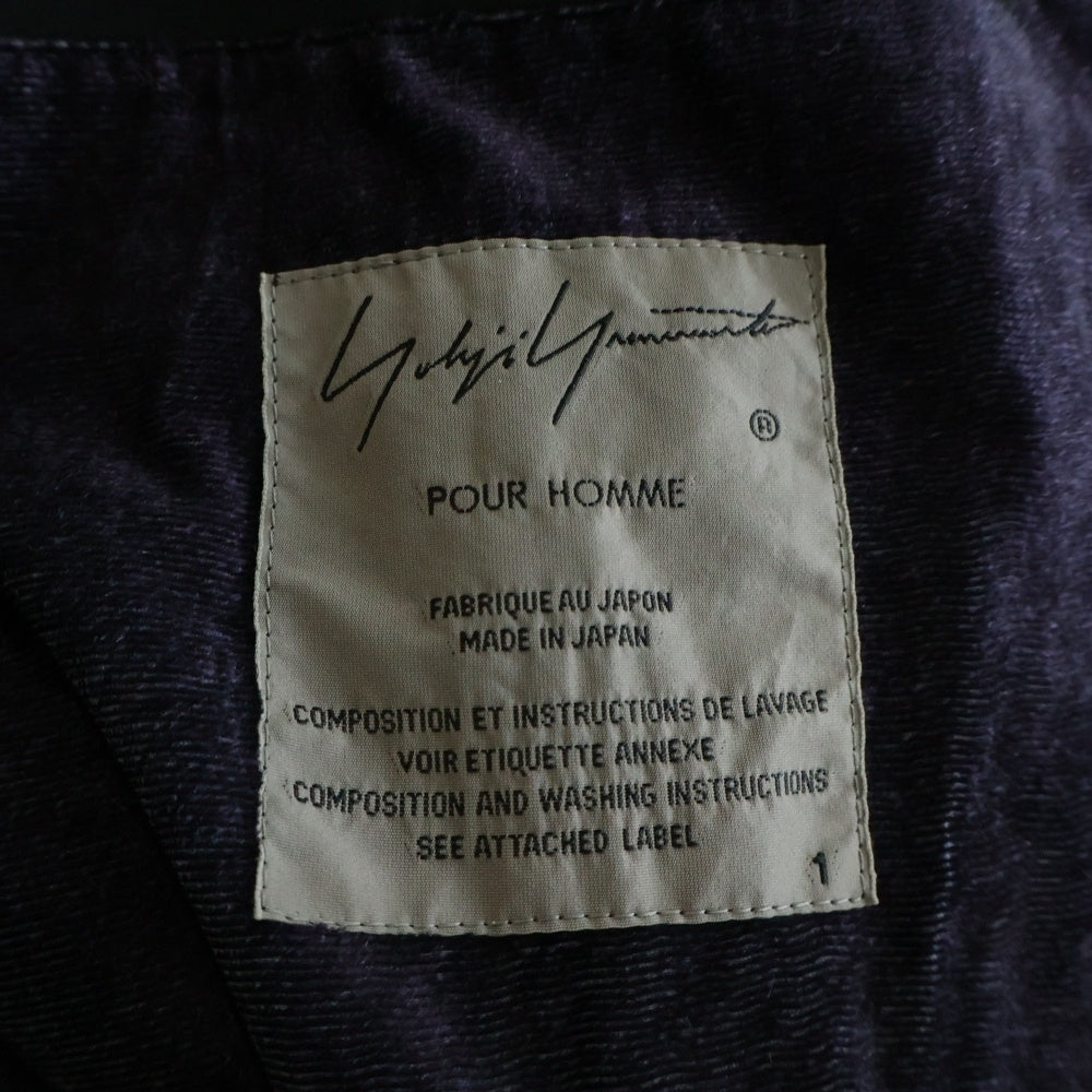 Yohji Yamamoto POUR HOMME(ヨウジヤマモト プールオム) 20SS 左二重ナイトPドレス ロングコート ベルベット ブラック HN-D06-800