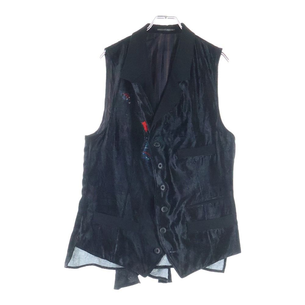 Yohji Yamamoto POUR HOMME(ヨウジヤマモト プールオム) 20SS ベルベット ベスト ブラック HN-V02-814