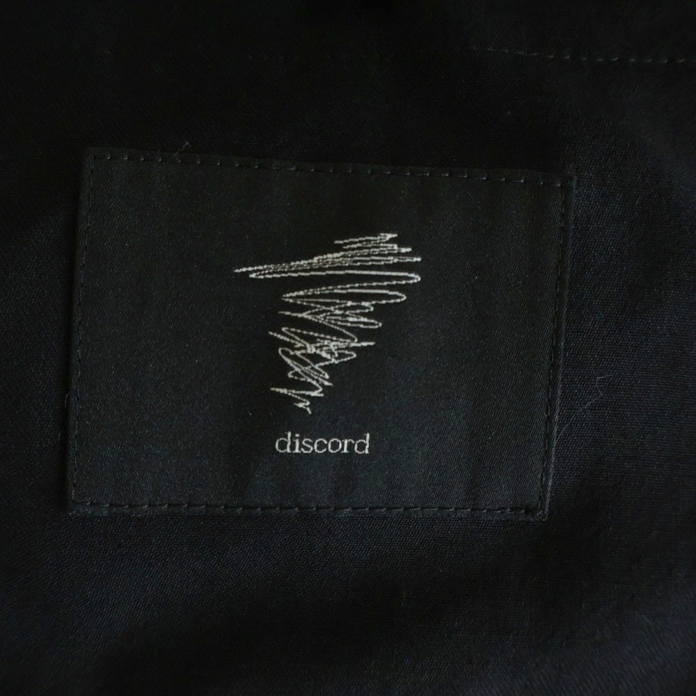 discord Yohji Yamamoto(ディスコード ヨウジヤマモト) 21SS フーディ ケープポンチョ ウール ブラック DR-C01-100
