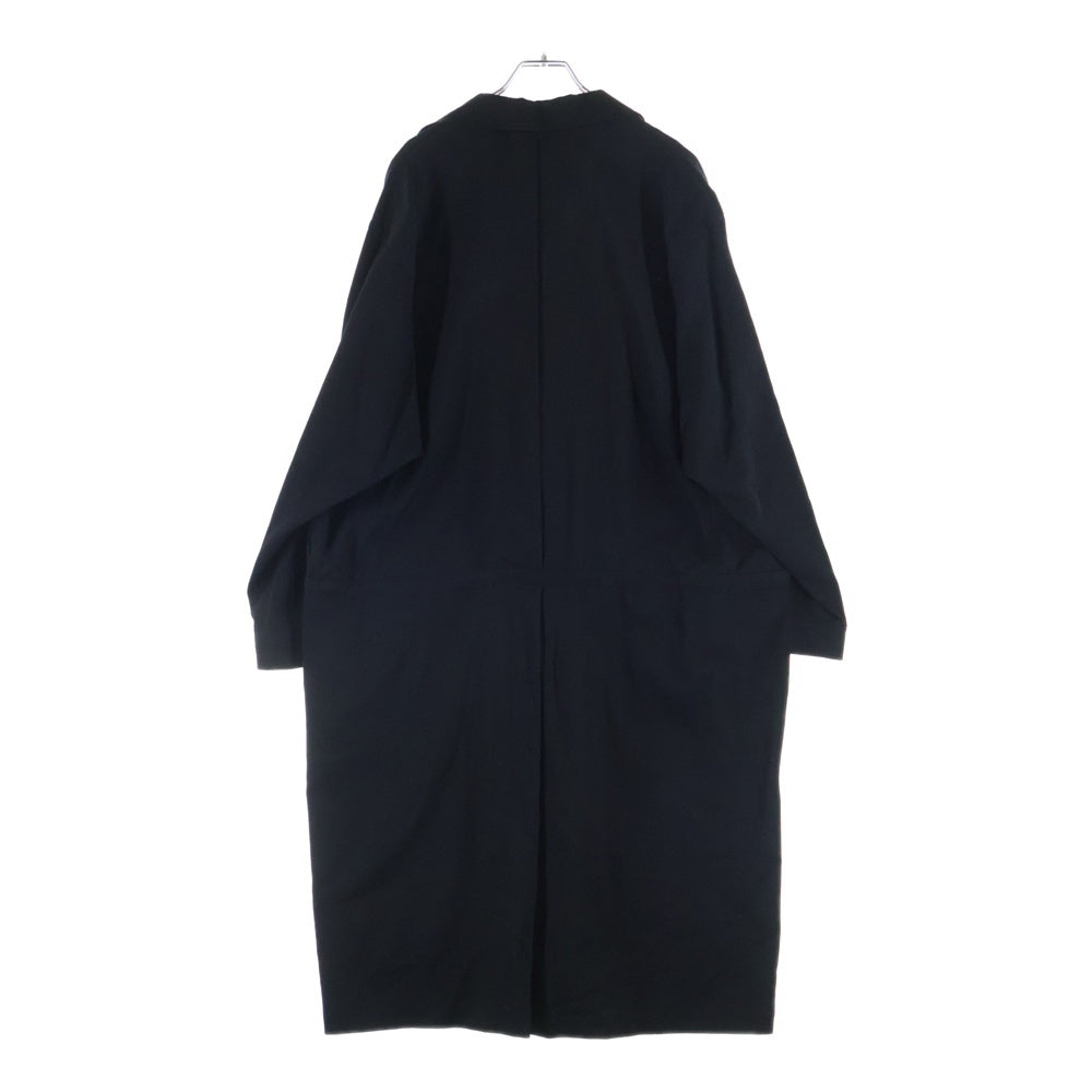 Yohji Yamamoto + NOIR(ヨウジヤマモトプリュスノアール) スリット ウール ロングコート ブラック NH-C04-100