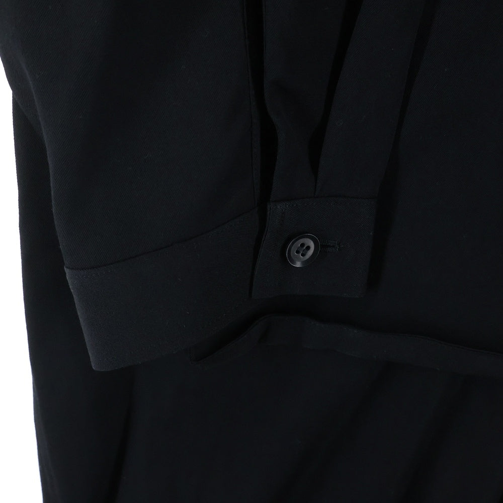 Yohji Yamamoto + NOIR(ヨウジヤマモトプリュスノアール) スリット ウール ロングコート ブラック NH-C04-100