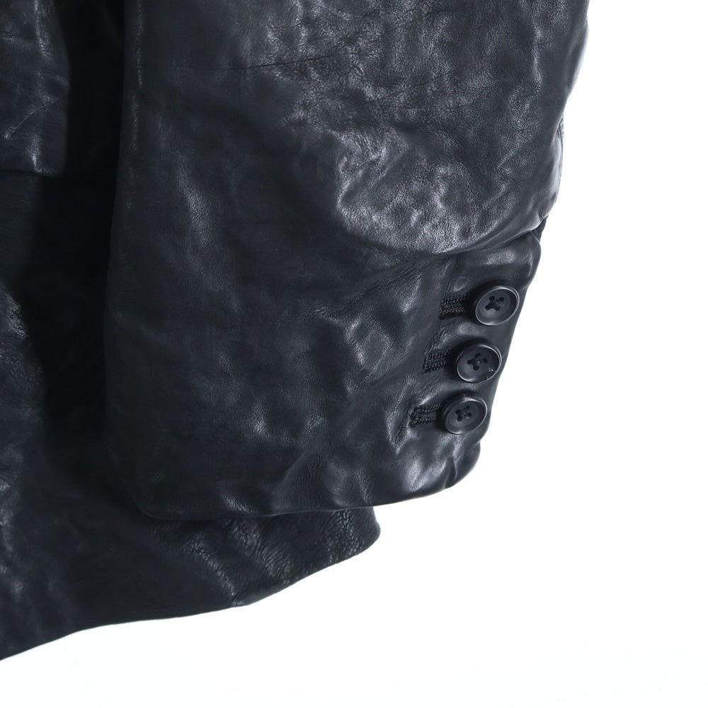 Yohji Yamamoto POUR HOMME(ヨウジヤマモト プールオム) 21AW ×BACKLASH バックラッシュ カウレザー フード取り外し可能 レザージャケット ブラック HX-J36-700