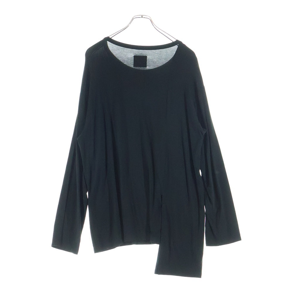 B Yohji Yamamoto(ビー ヨウジヤマモト) アシンメトリー ロングスリーブ カットソー 長袖シャツ ブラック NV-T71-970