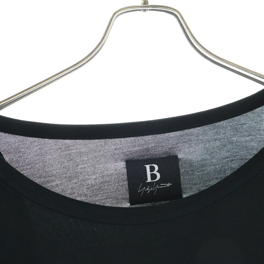 B Yohji Yamamoto(ビー ヨウジヤマモト) アシンメトリー ロングスリーブ カットソー 長袖シャツ ブラック NV-T71-970