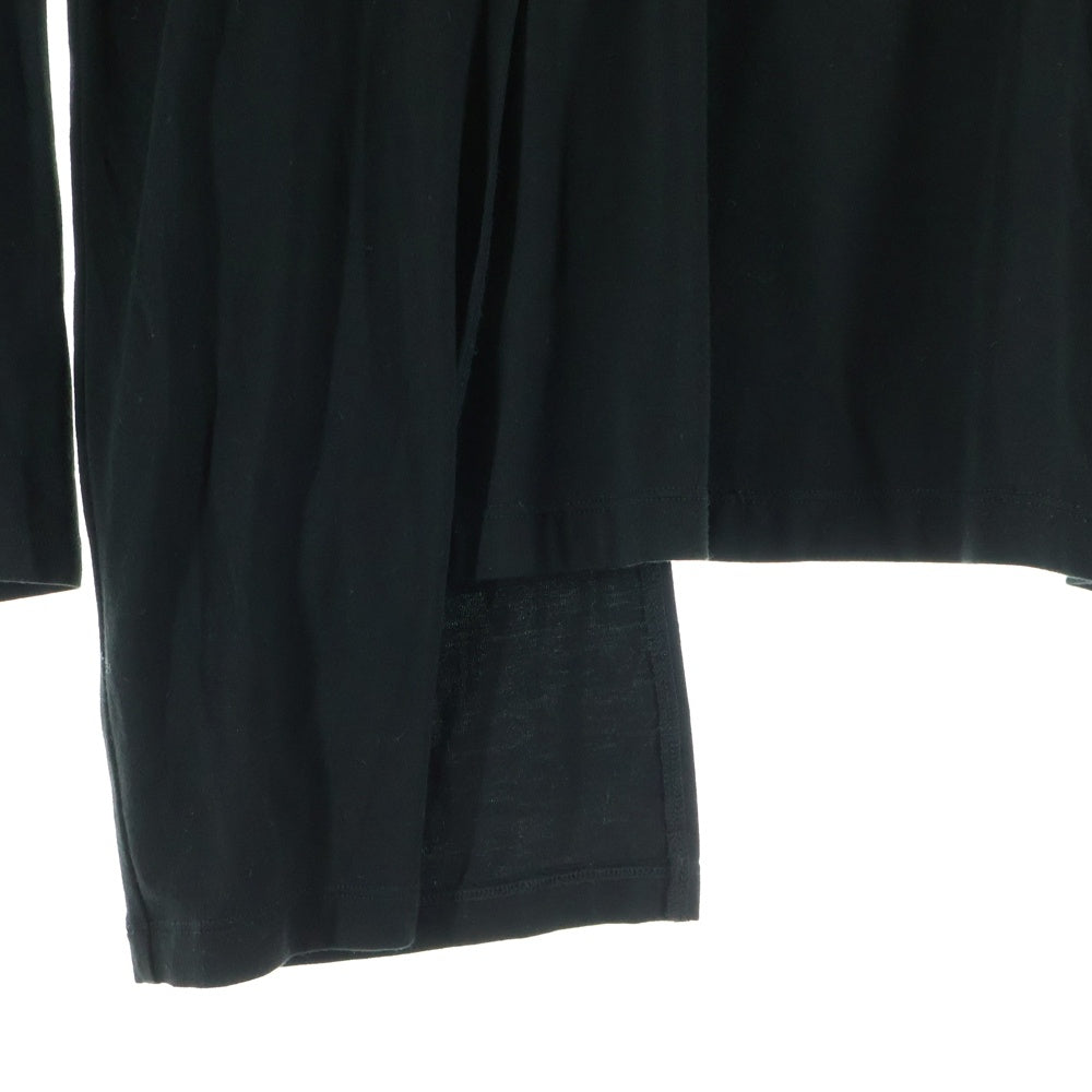 B Yohji Yamamoto(ビー ヨウジヤマモト) アシンメトリー ロングスリーブ カットソー 長袖シャツ ブラック NV-T71-970