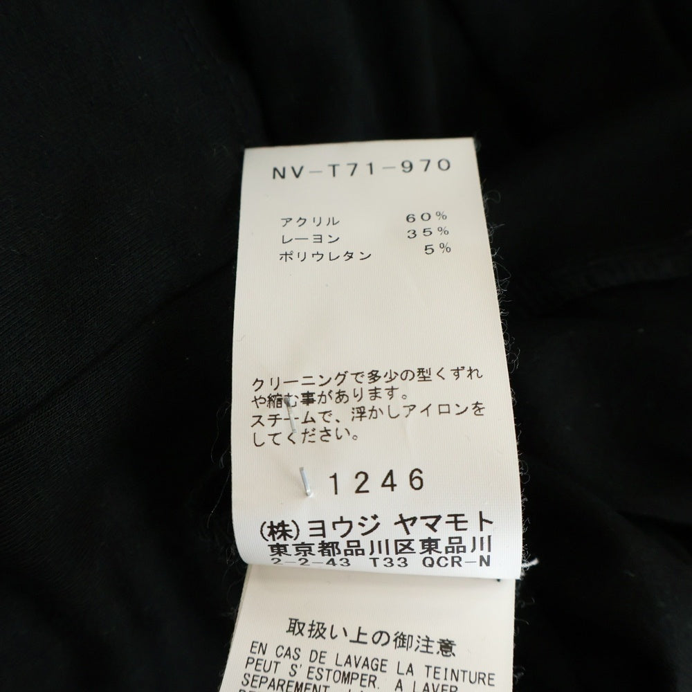 B Yohji Yamamoto(ビー ヨウジヤマモト) アシンメトリー ロングスリーブ カットソー 長袖シャツ ブラック NV-T71-970