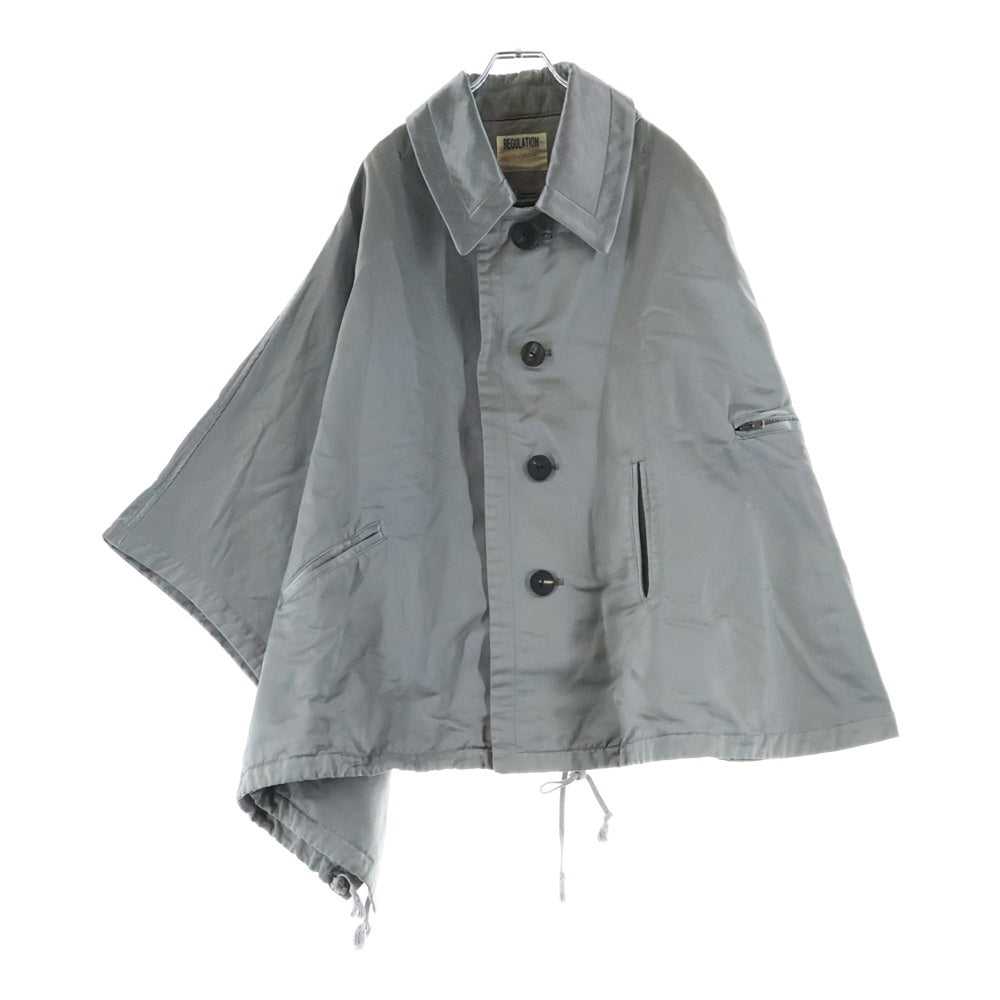 YOHJI YAMAMOTO REGULATION(ヨウジヤマモト レギュレーション) Cape Poncho Jacket アシンメトリー ポンチョ グレー FV-J51-007