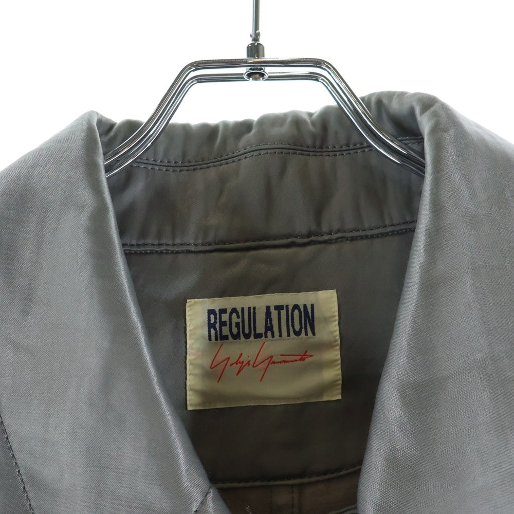 YOHJI YAMAMOTO REGULATION(ヨウジヤマモト レギュレーション) Cape Poncho Jacket アシンメトリー ポンチョ グレー FV-J51-007