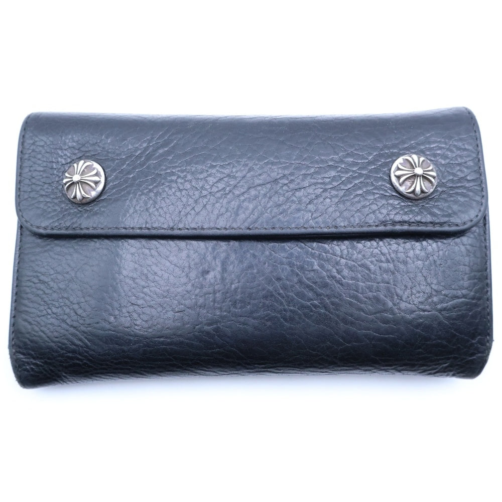 CHROME HEARTS(クロムハーツ) WAVE ウェーブ レザーウォレット 財布 ブラックBCA375